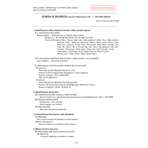 Marcatore a tempera Posca Uni-Ball punta tonda 1,8-2,5 mm rosa M PC5M RA